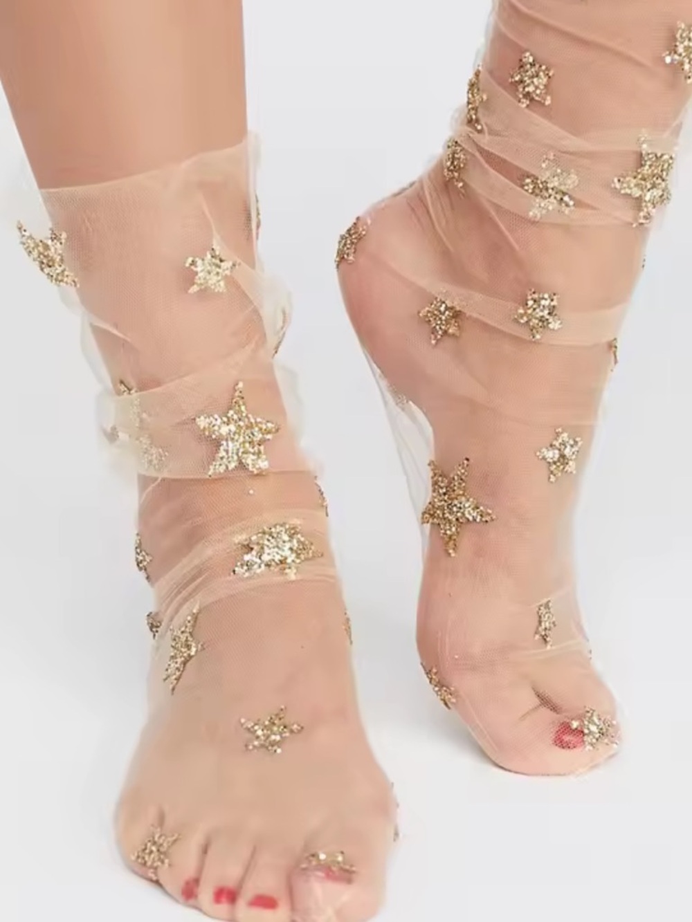 ⭐️ Golden Stars - Sheer Socks